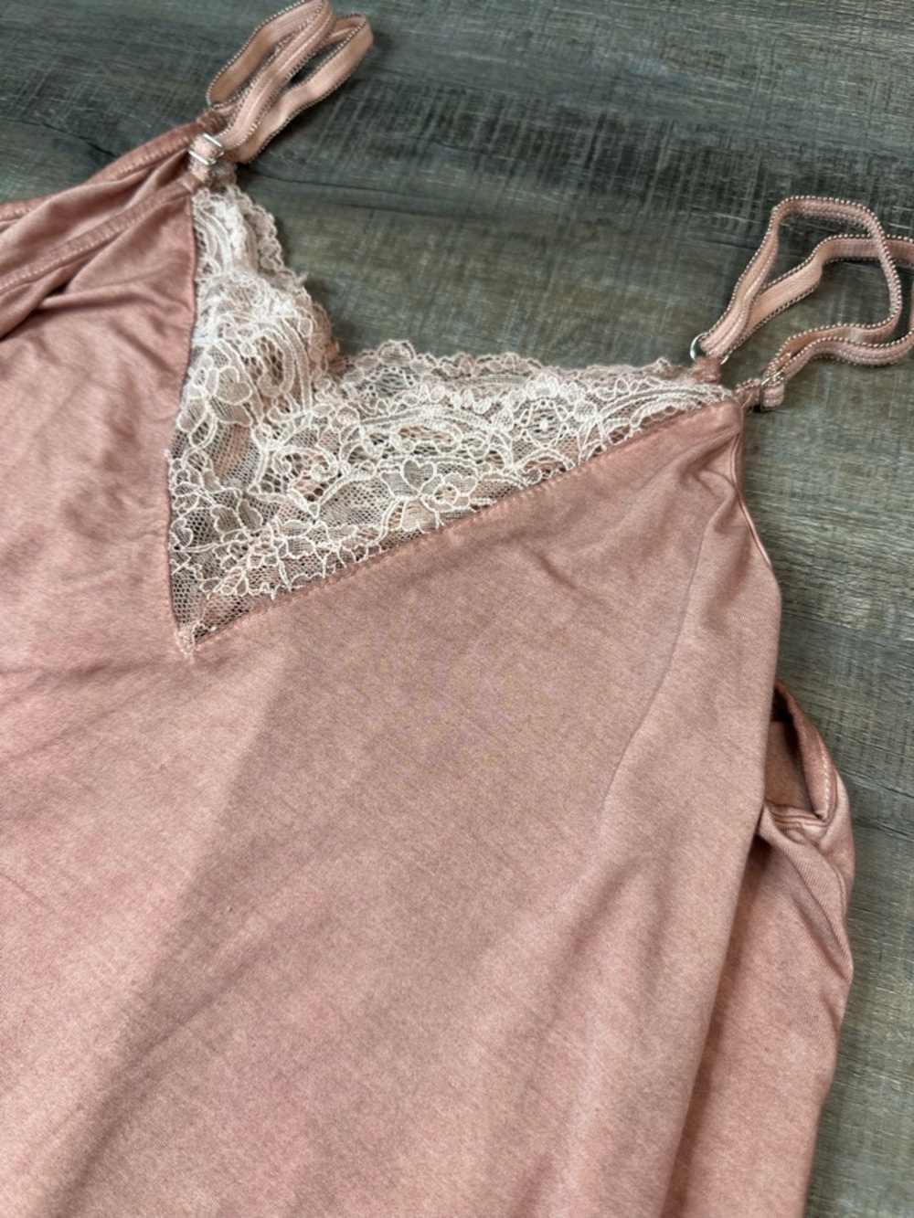 POL Dusty Rose Chemise with Cream Lace Trim